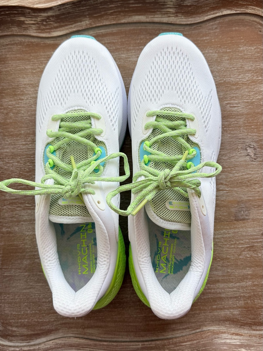 Under Armour Women’s White and Neon Green Mesh Running Sneakers | Size 12 - Picture 2 of 12